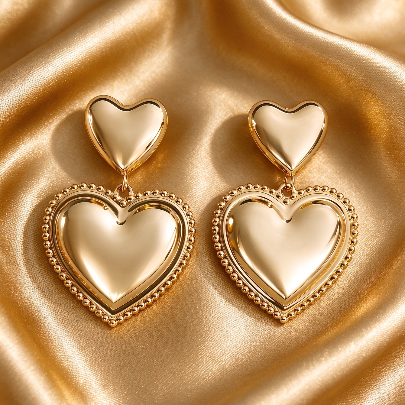 Women's Valentine's Day Heart Drop Earrings, Elegant Gift